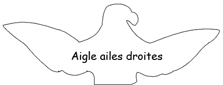 AIGLE AILES DROITES 2  - Exemples de forme de Tête de MIROIR